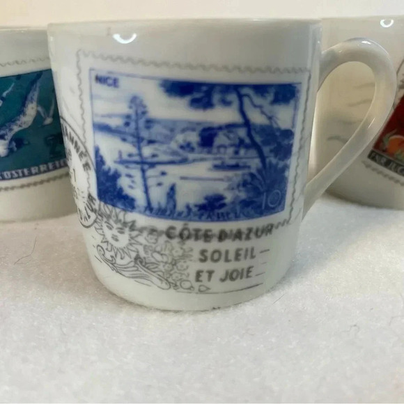 Set 3 Barat Limoges France Stamp Print Demitasse Espresso Cups 2 Inch Zurich - Picture 2 of 14